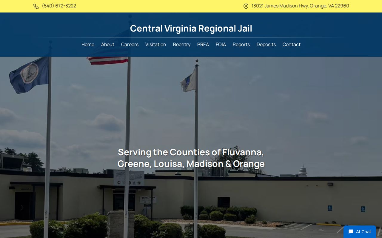 Central Virginia Regional Jail source for Greene County arrest bookings