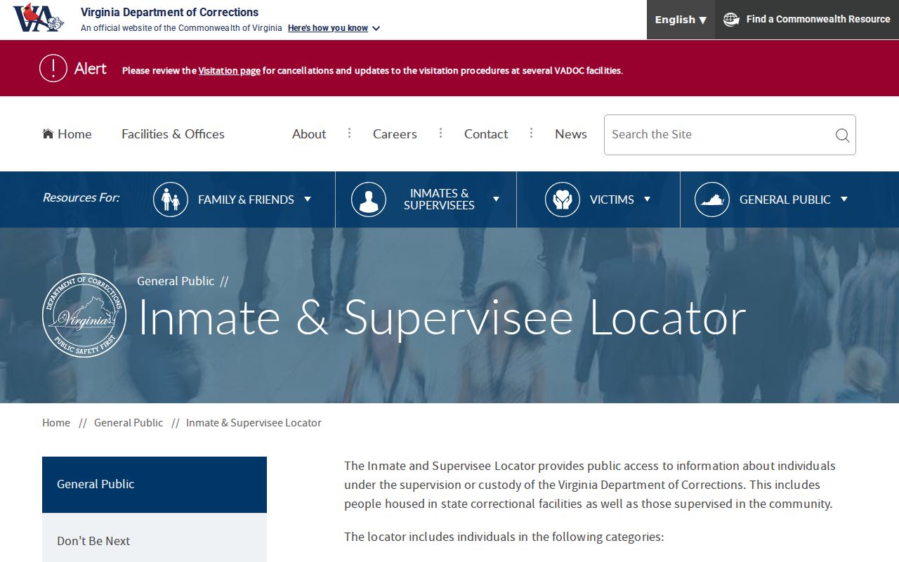 VADOC locator for Greene County arrest custody after state transfer