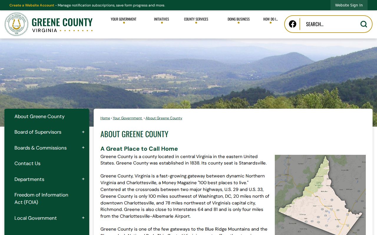 Greene County history behind Stanardsville criminal history records